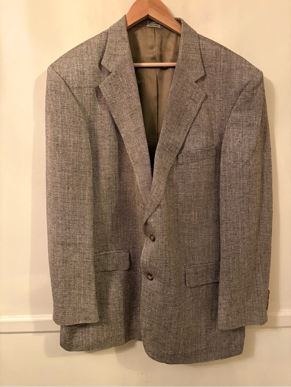 Deansgate Men’s100% Woven Silk GrayBrown  Sport Coat-2Button - Sz 46L